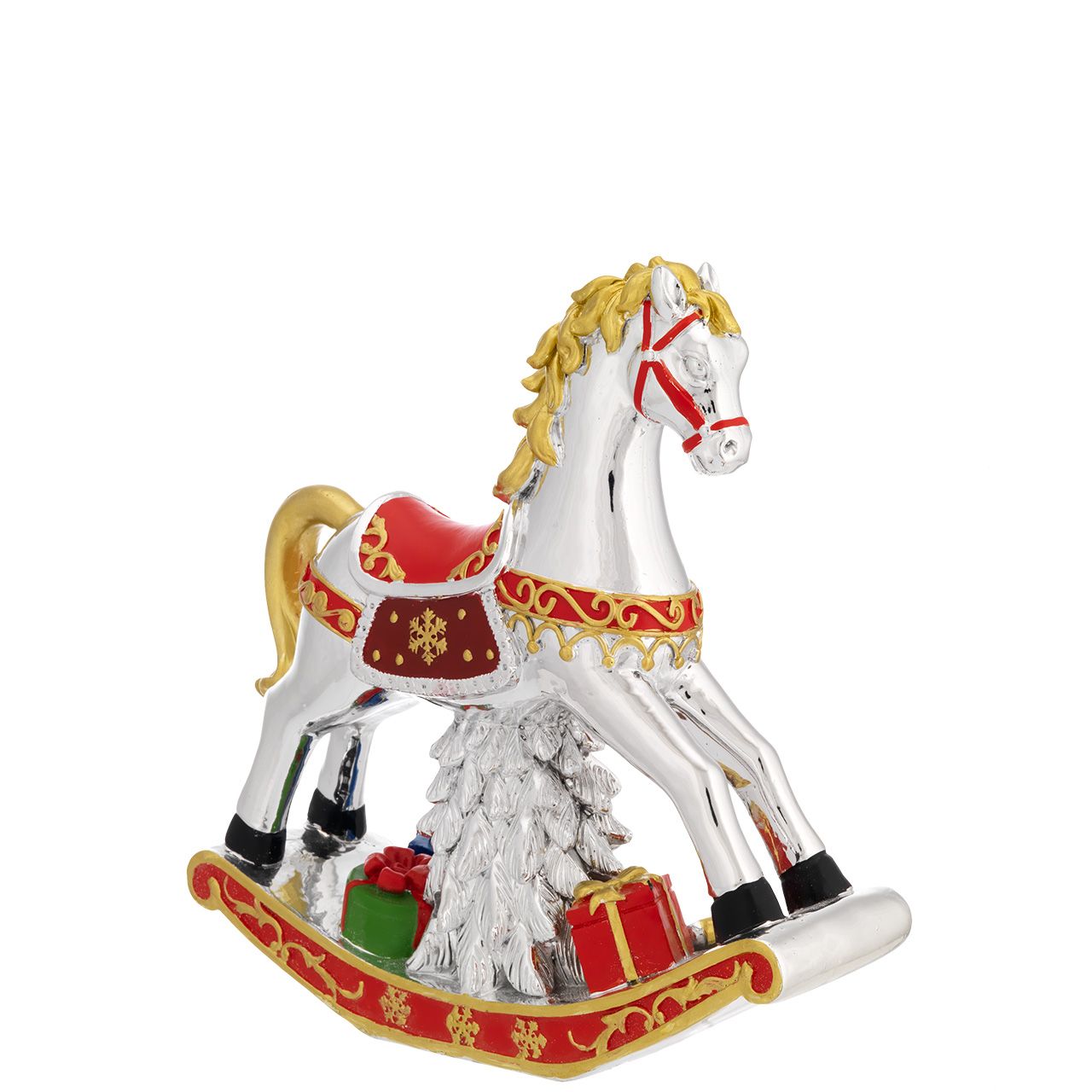 CAVALLO NATALIZIO 21*21 ROSSO CON CARILLON